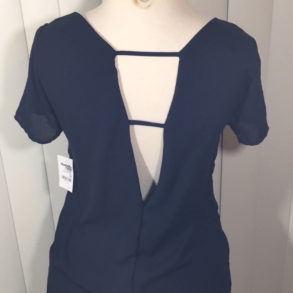 Charlotte Russe Navy Blue dress Sz. xsmall - Picture 5 of 8